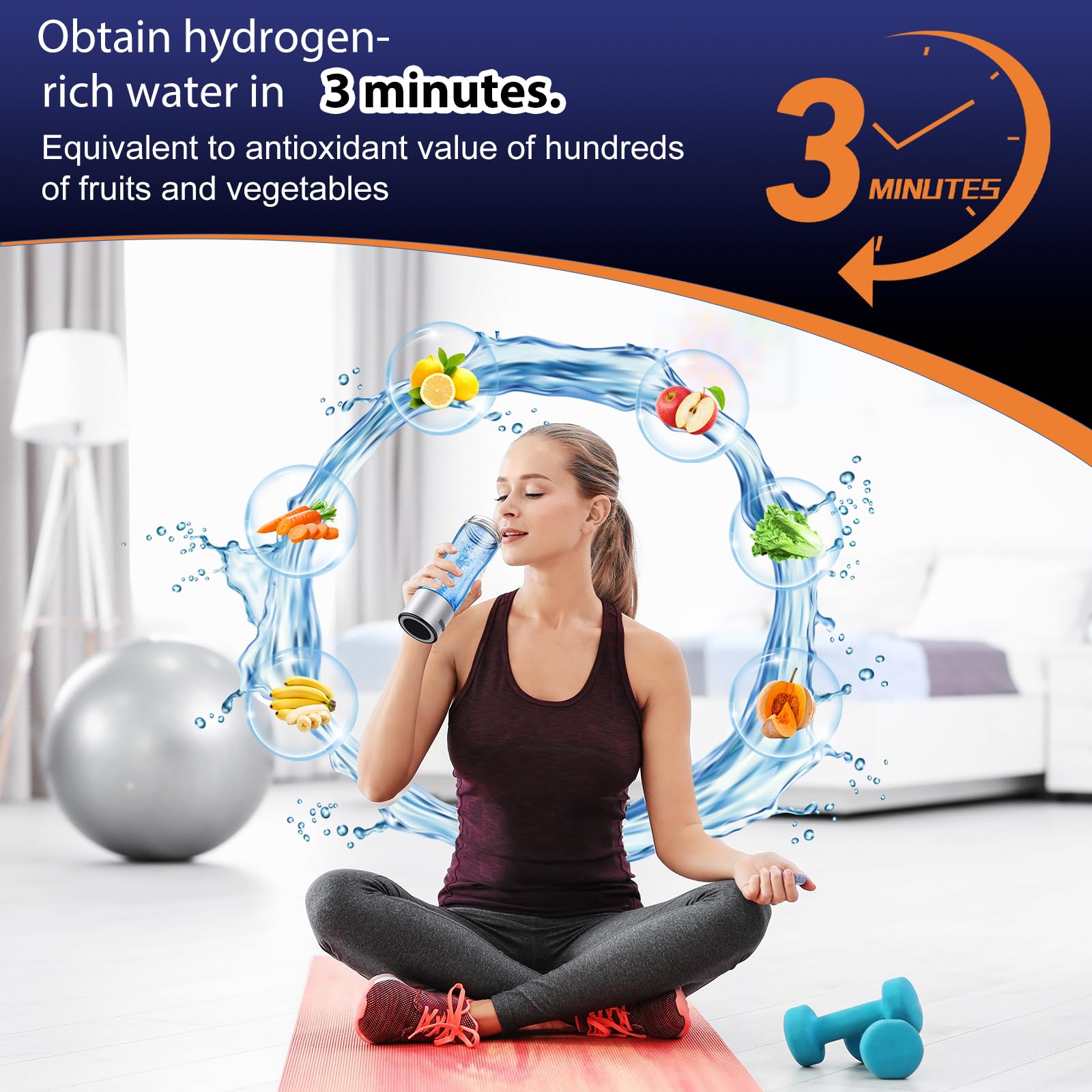 Fakllod hydrogen water bottle 460ml capacity supports daily hydration needs.