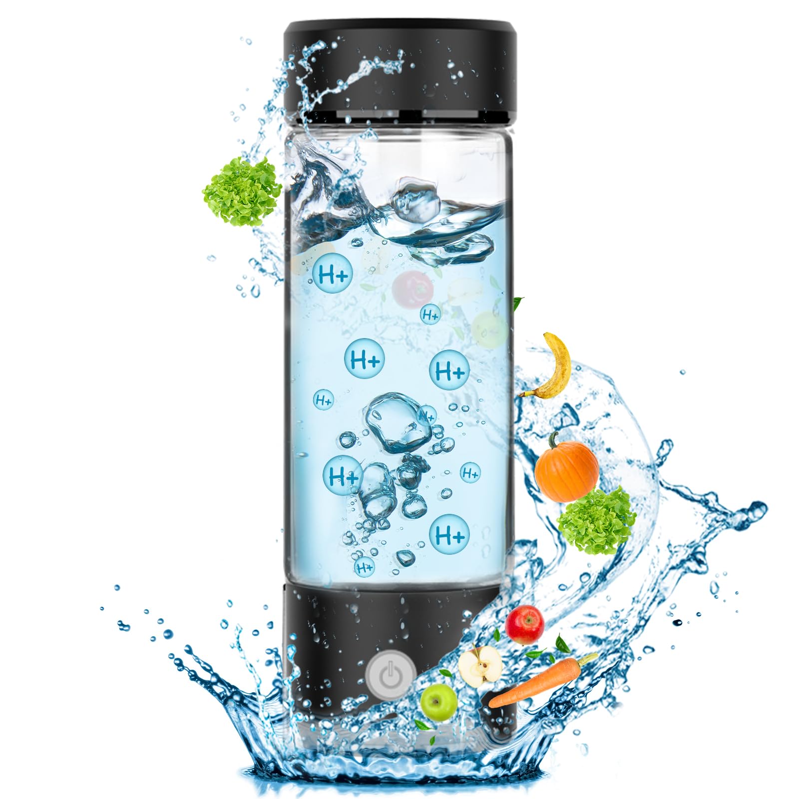 Fakllod hydrogen water bottle cap indicator shows status for quick hydration on the go.
