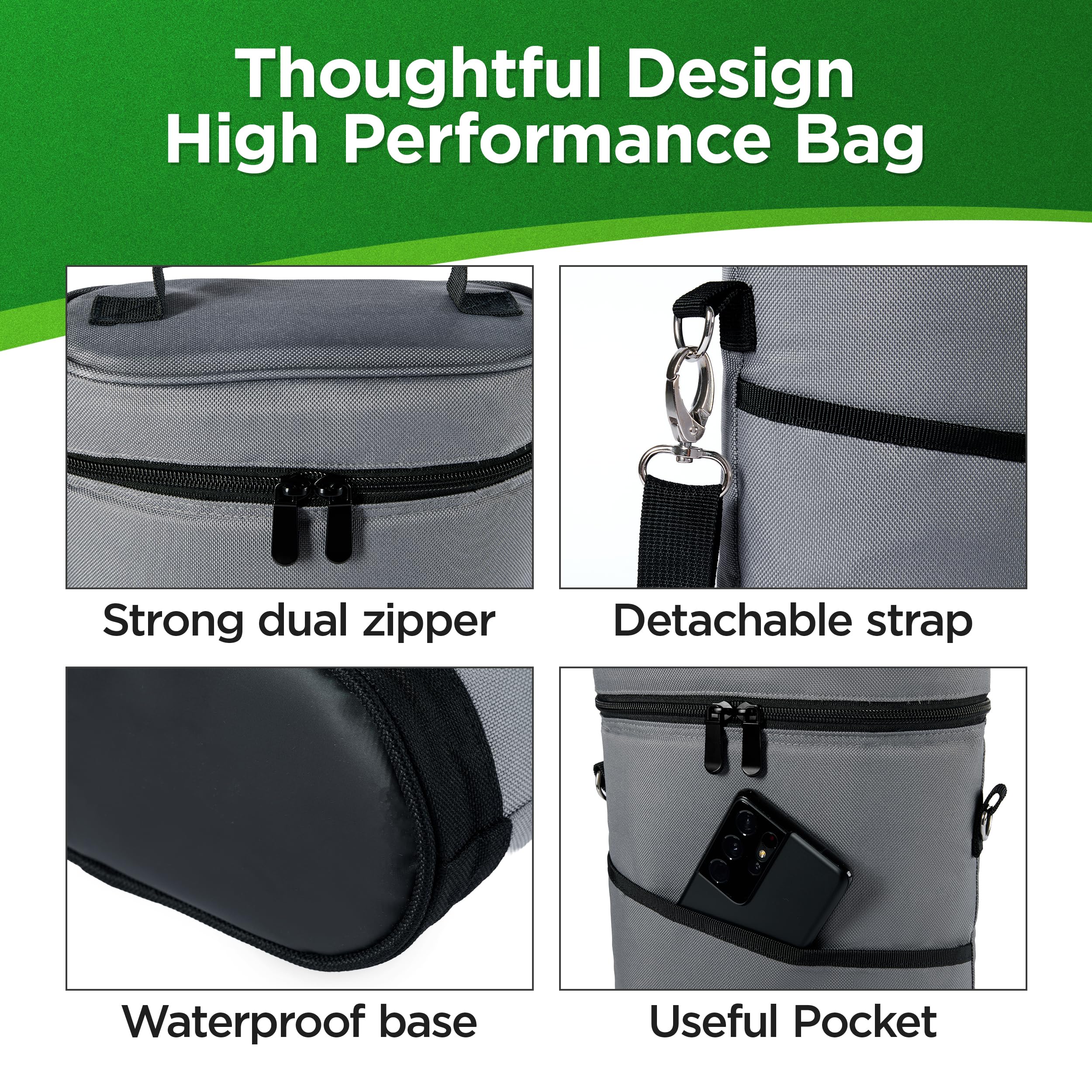 Travel-ready wine carrier in outdoor settings keeps beverages ready to sip.