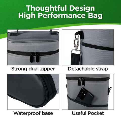 Travel-ready wine carrier in outdoor settings keeps beverages ready to sip.