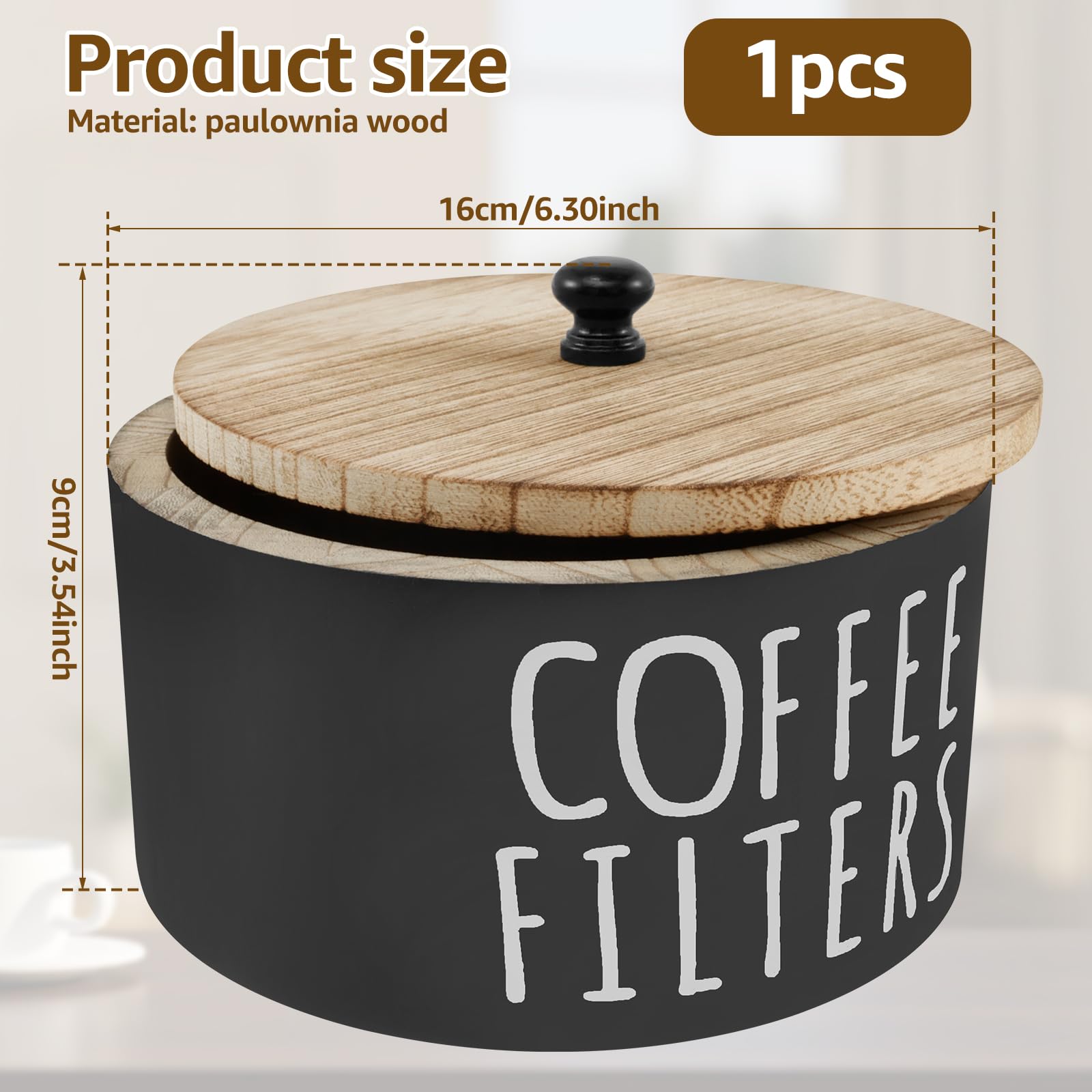 FALESOUL wooden storage box for filters offering ample capacity for different sizes