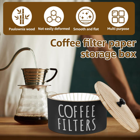 FALESOUL farmhouse-style filter dispenser adds vintage charm to your coffee bar