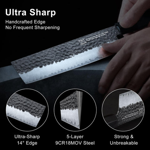 5-layer 9CR18MOV steel preserves sharpness and durability