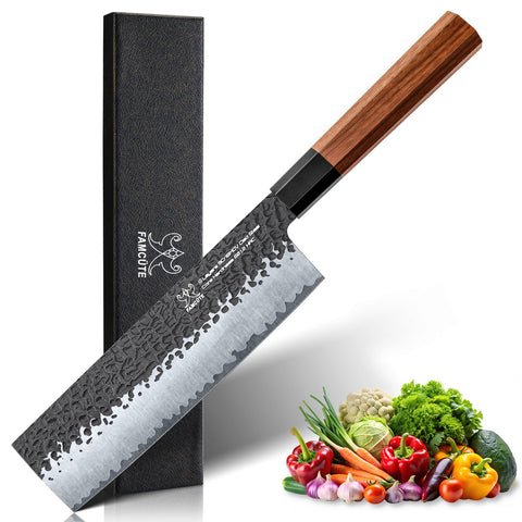 FAMCÜTE 7-Inch Nakiri knife blade for precise vegetable slicing