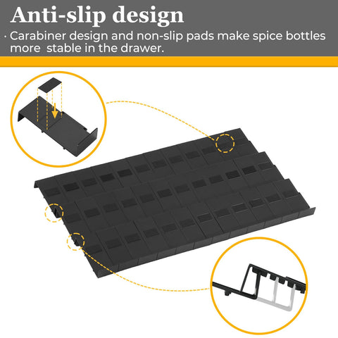Durable plastic spice tray designed for daily use and easy hand cleaning