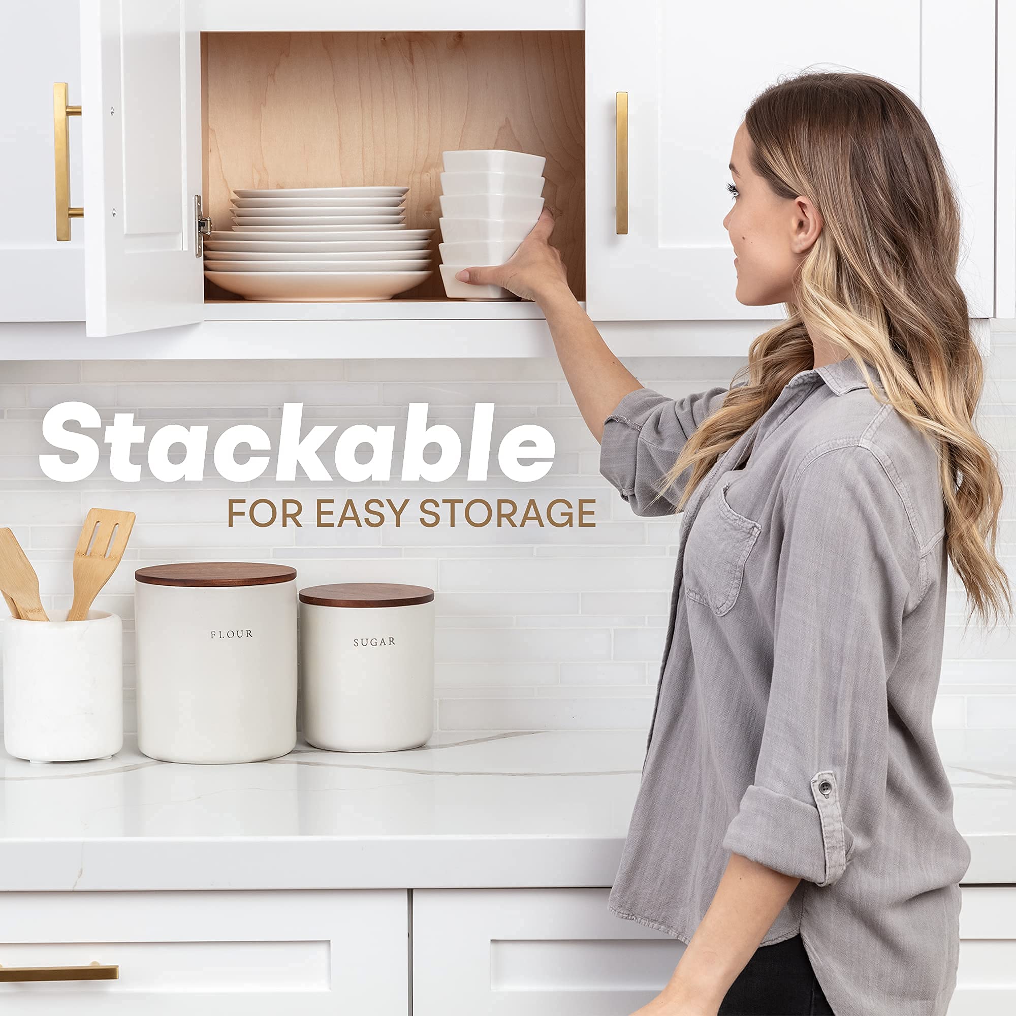 FAMHH bowls feature non-slip weighted bottoms for stable serving.