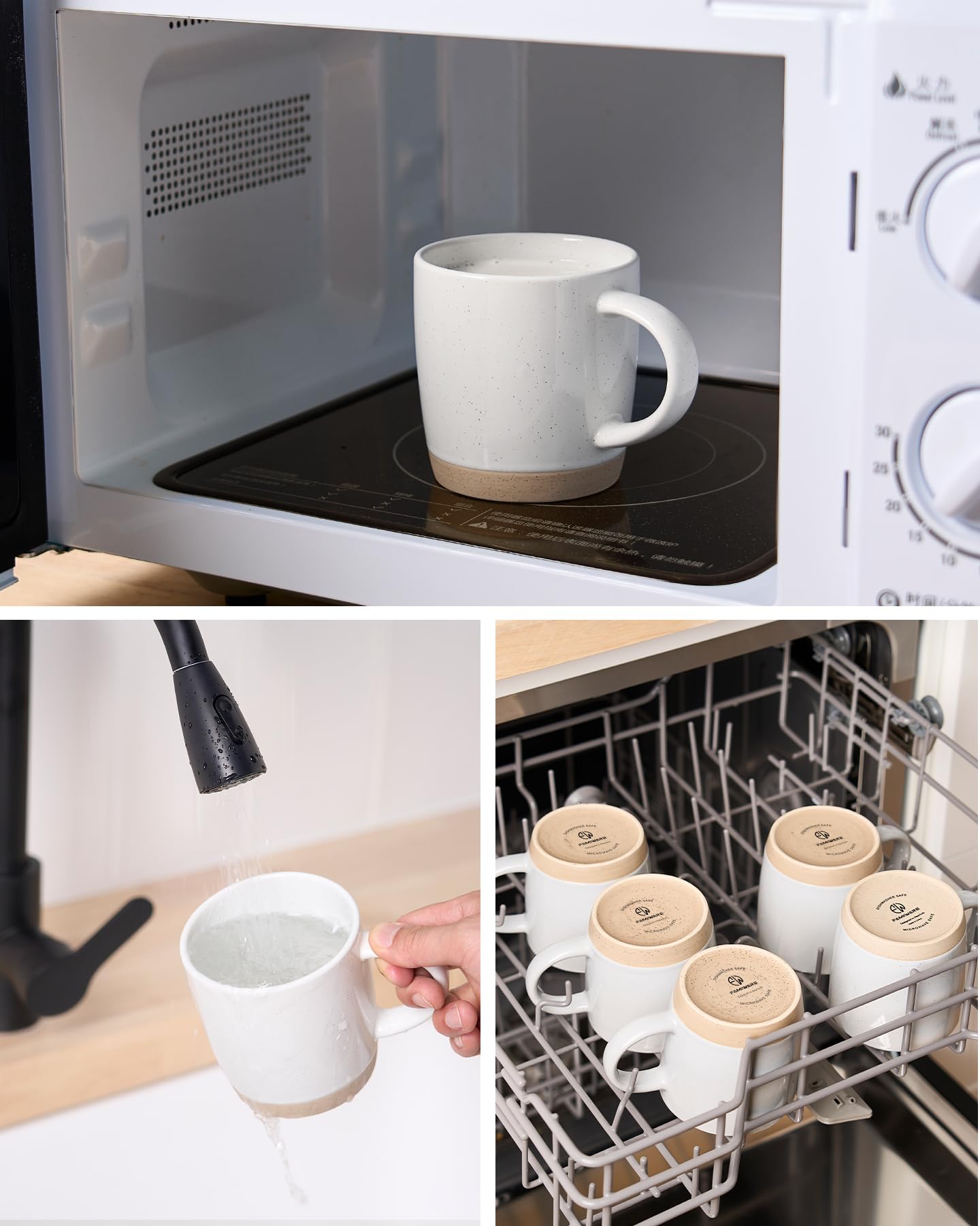 Famiware dishwasher safe and microwave friendly mugs for easy cleanup