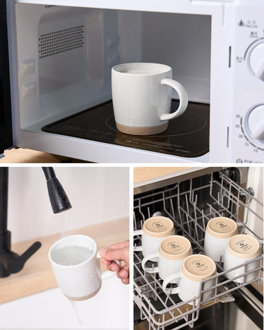 Famiware dishwasher safe and microwave friendly mugs for easy cleanup