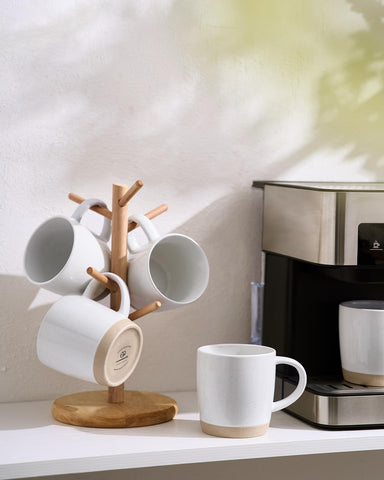 Ergonomic handle on Famiware Milkyway mugs for comfortable grip.