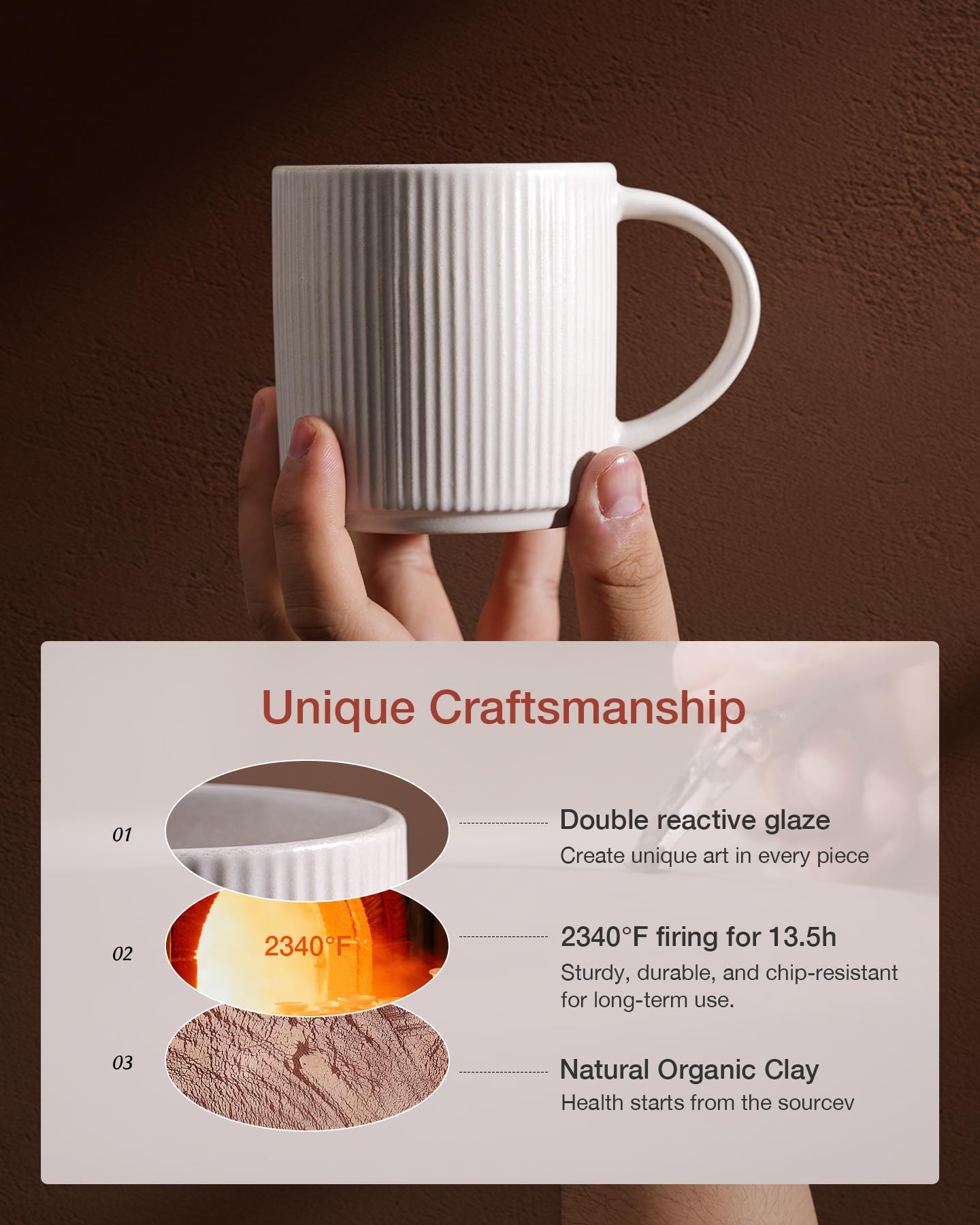Famiware matte white mug with handle ideal for everyday tea