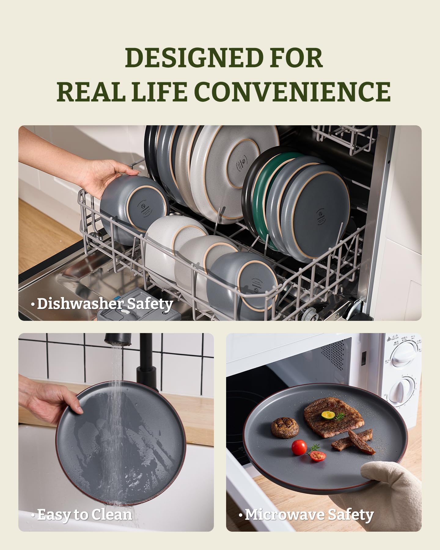 Famiware Mercury microwave and dishwasher safe dinnerware for easy cleanup