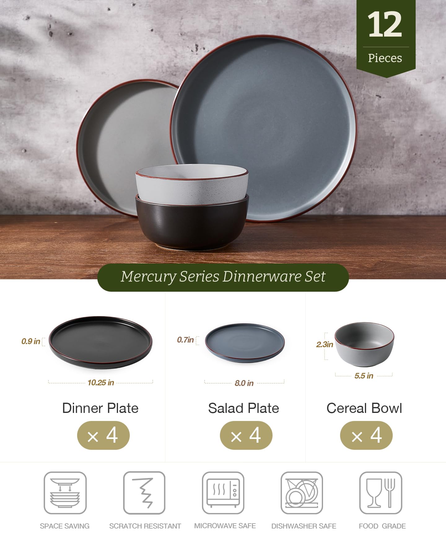 Famiware Mercury salad plate in neutral tones enhances casual lunches.