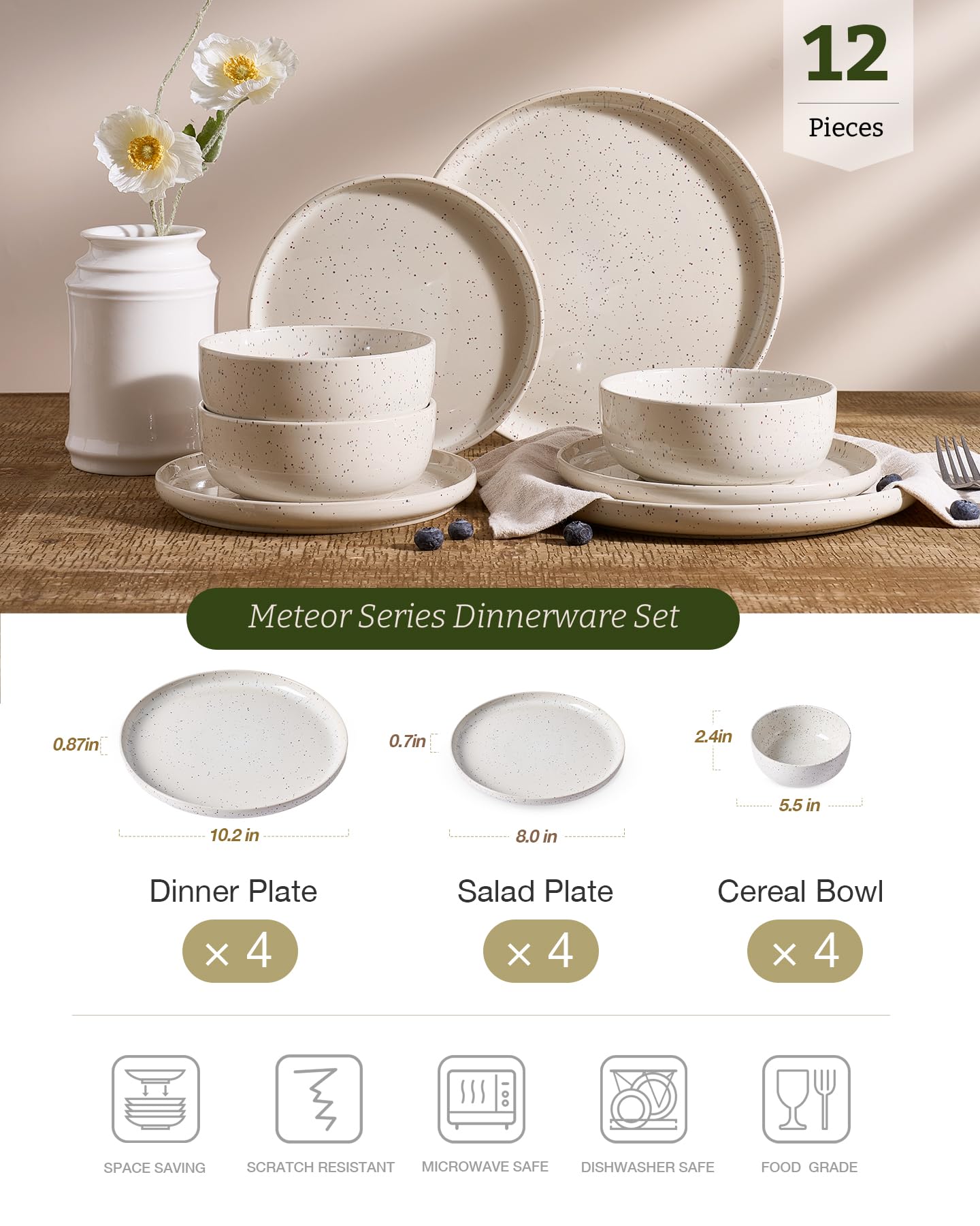 Famiware Meteor salad plates showcase speckled charm for casual and formal table settings.