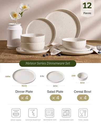 Famiware Meteor salad plates showcase speckled charm for casual and formal table settings.