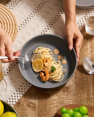 Famiware Milkyway organic clay-fired bowls offer durable, long-lasting dinnerware.