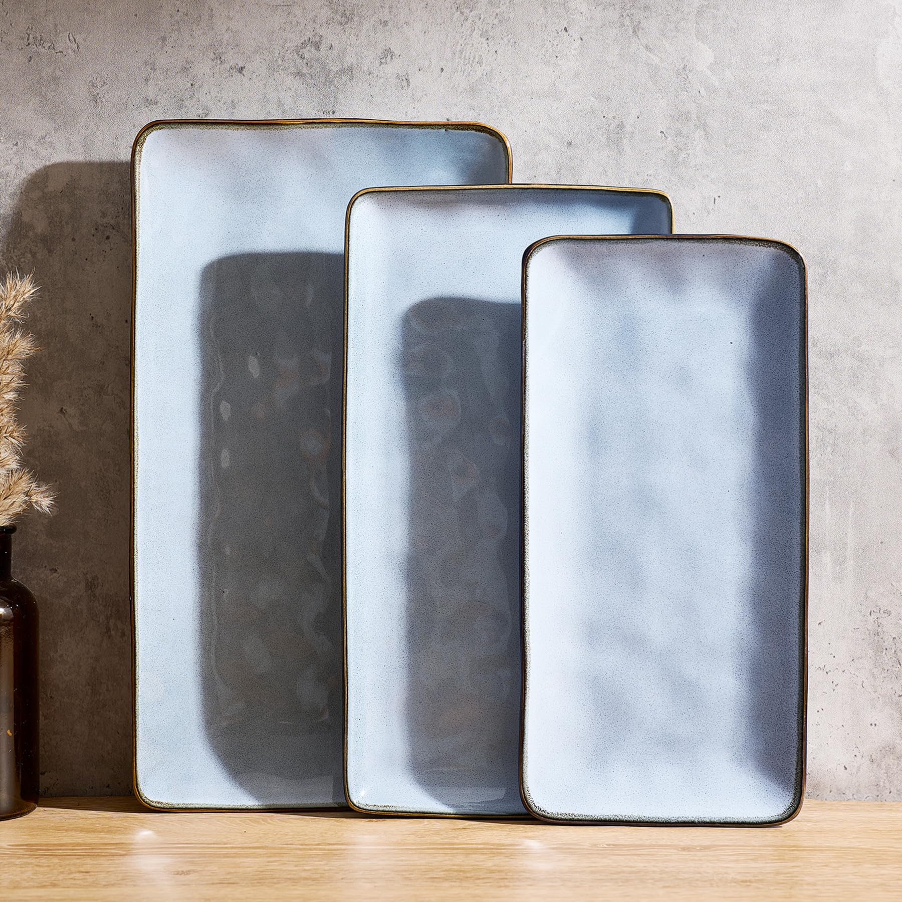 Famiware Ocean Series large rectangular platter ready for main course presentation