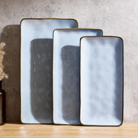 Famiware Ocean Series large rectangular platter ready for main course presentation