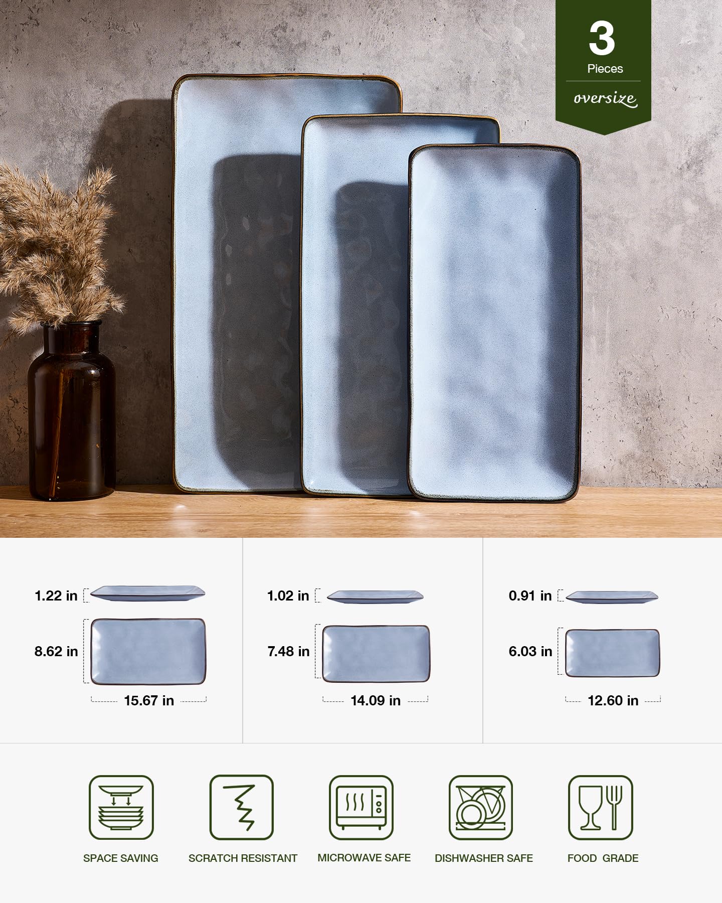 Famiware Ocean Series medium platter ideal for cheese and fruit