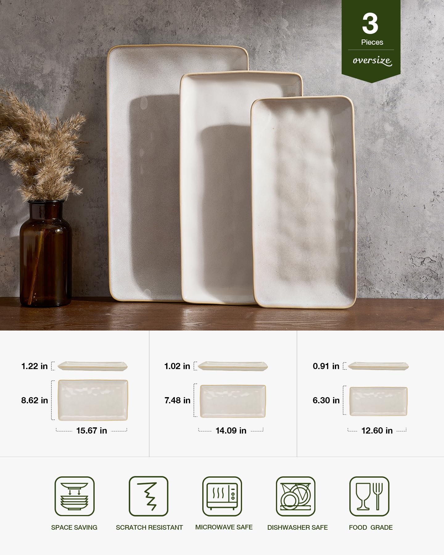 Famiware Ocean Series three-size set provides versatile serving options.