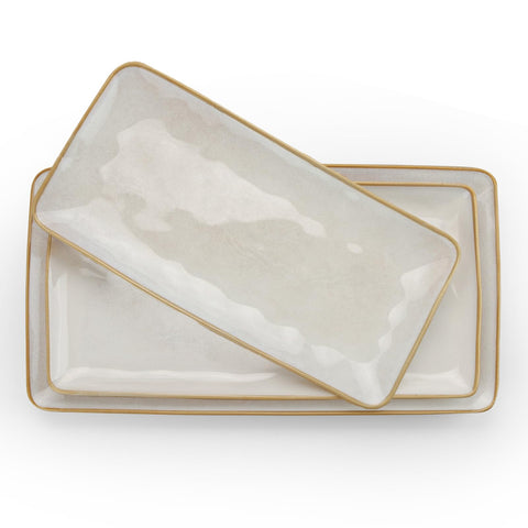 Famiware Ocean Series wave-design platter for elegant table settings.