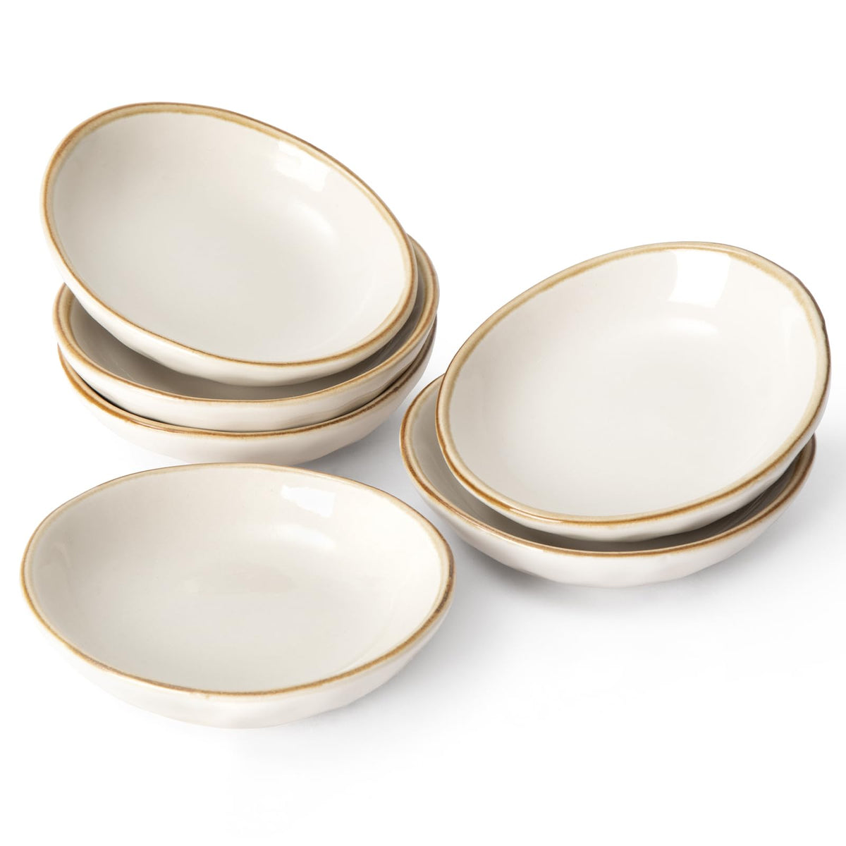 Famiware Ocean six-pack dipping bowls in vanilla white for sauces and tapas