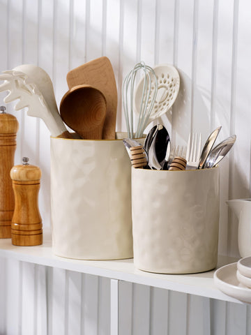 famiware Ocean Utensil Holder small keeps tongs within easy reach beside the stove