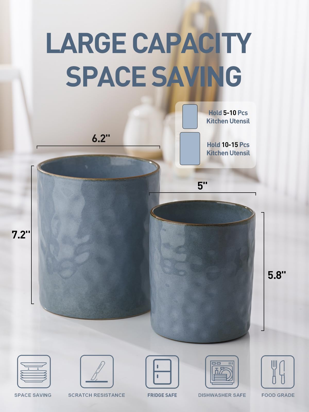 Famiware Ocean countertop set offers versatile storage for tools, bread, or flowers.