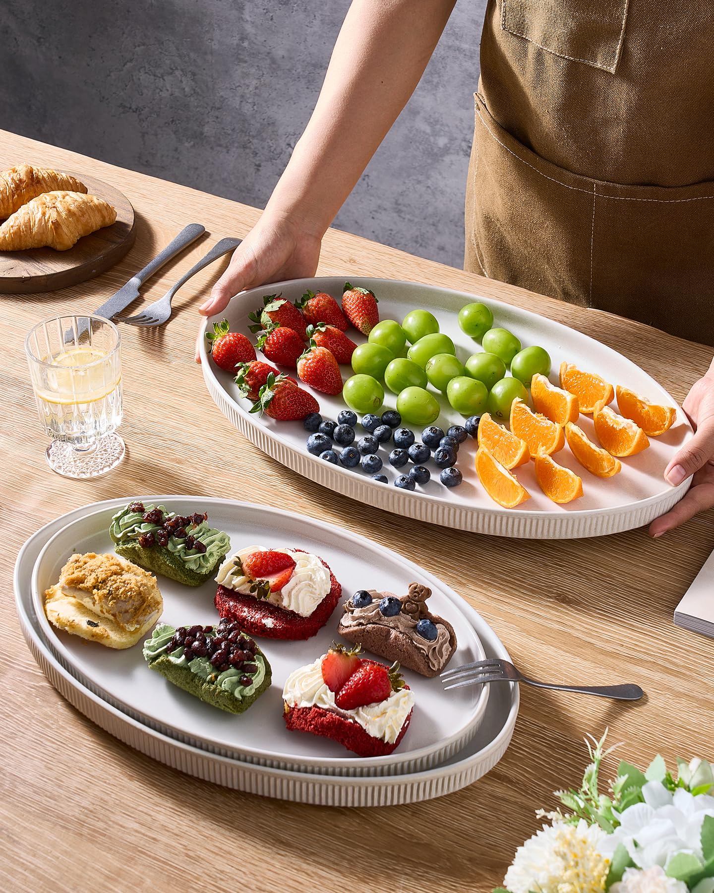 Famiware oval serving platter 12-inch perfect for appetizers and starters.