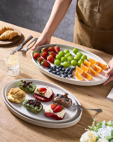 Famiware oval serving platter 12-inch perfect for appetizers and starters.