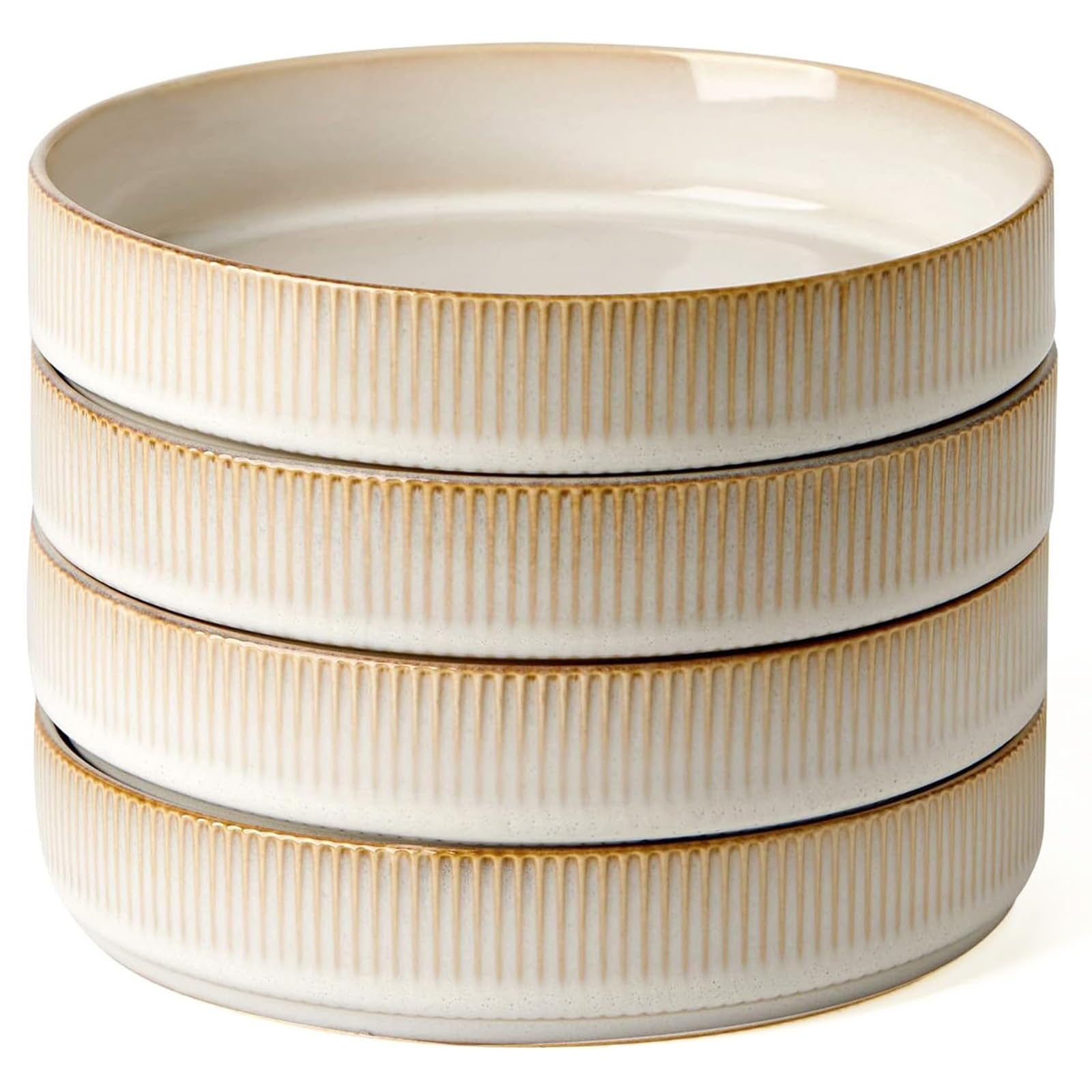 Famiware Star 7.5-inch pasta bowls set with double reactive glaze.