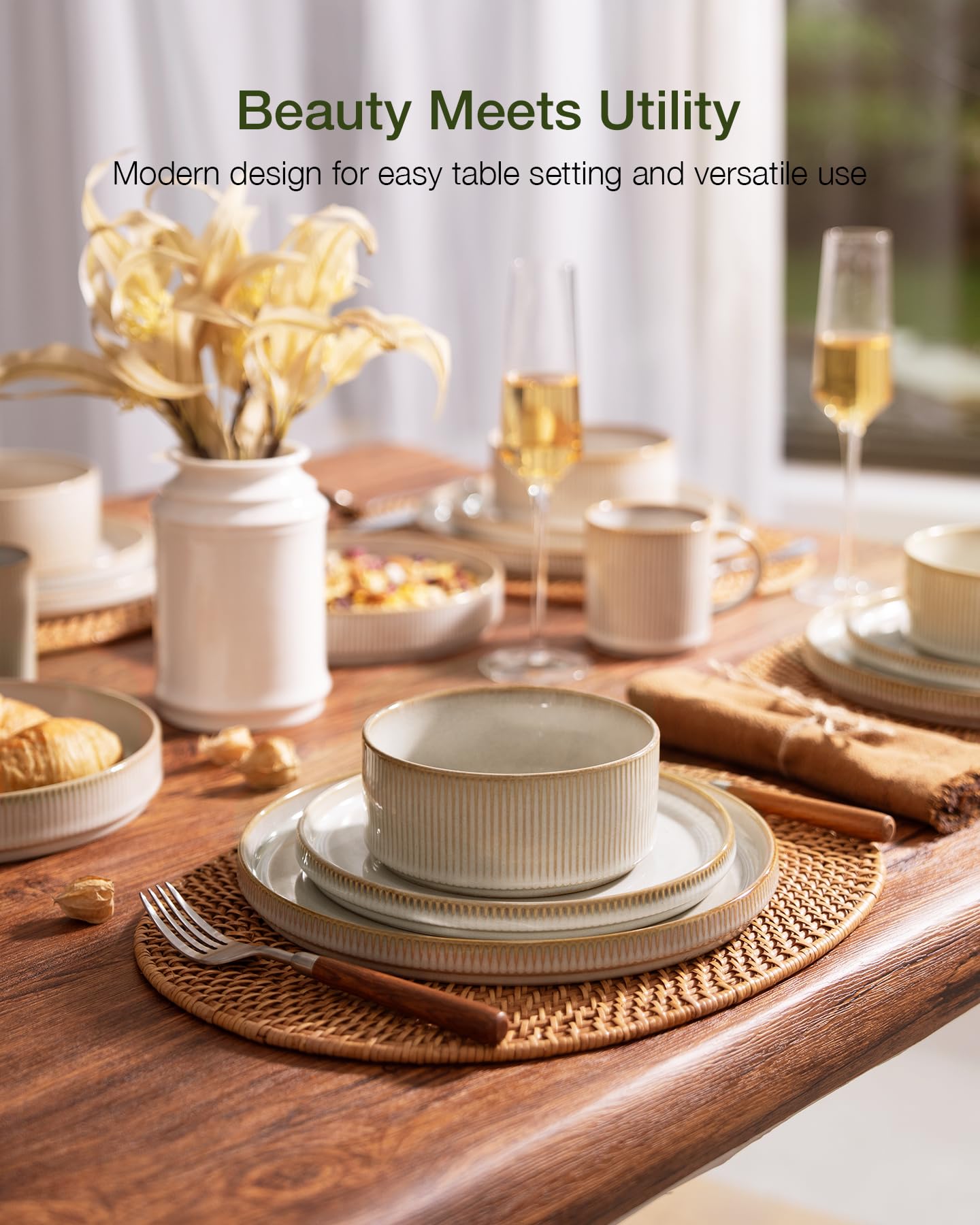 Famiware Star Dinnerware 8in salad plate showing ribbed edge for style