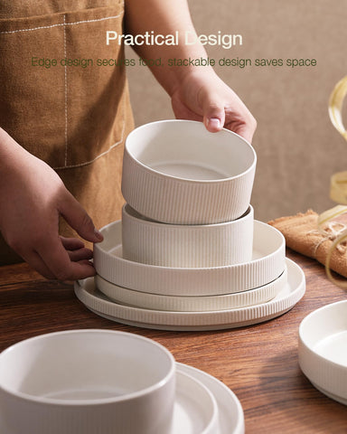 Famiware Star dinnerware on a rack indicating dishwasher-safe convenience
