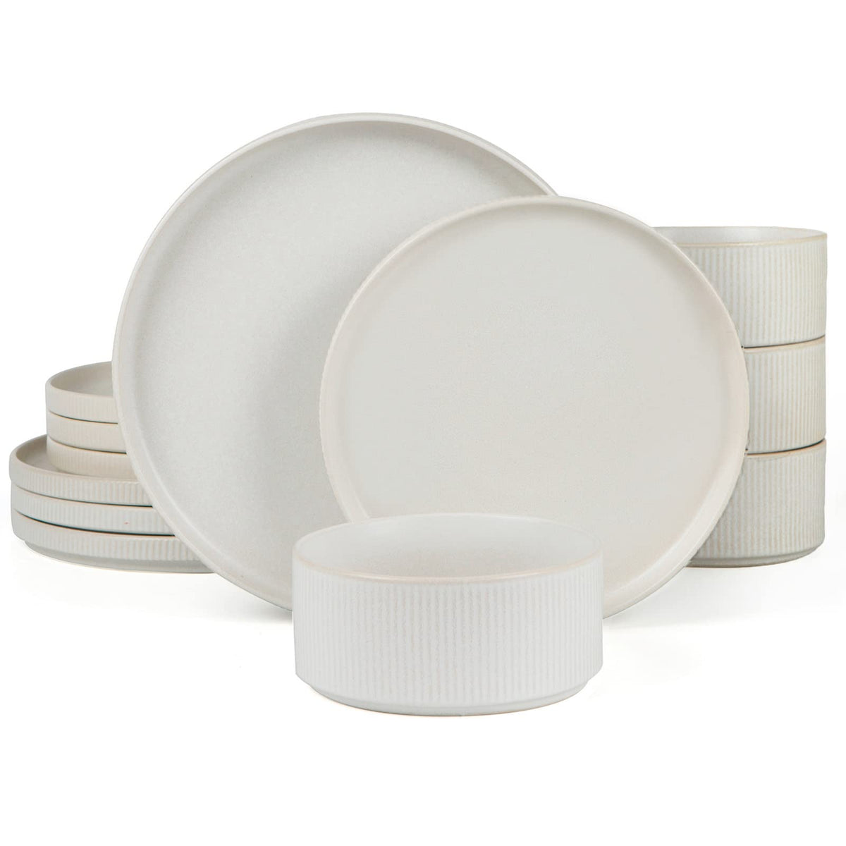 Famiware Star dinner plate with ribbed edge for durable everyday meals