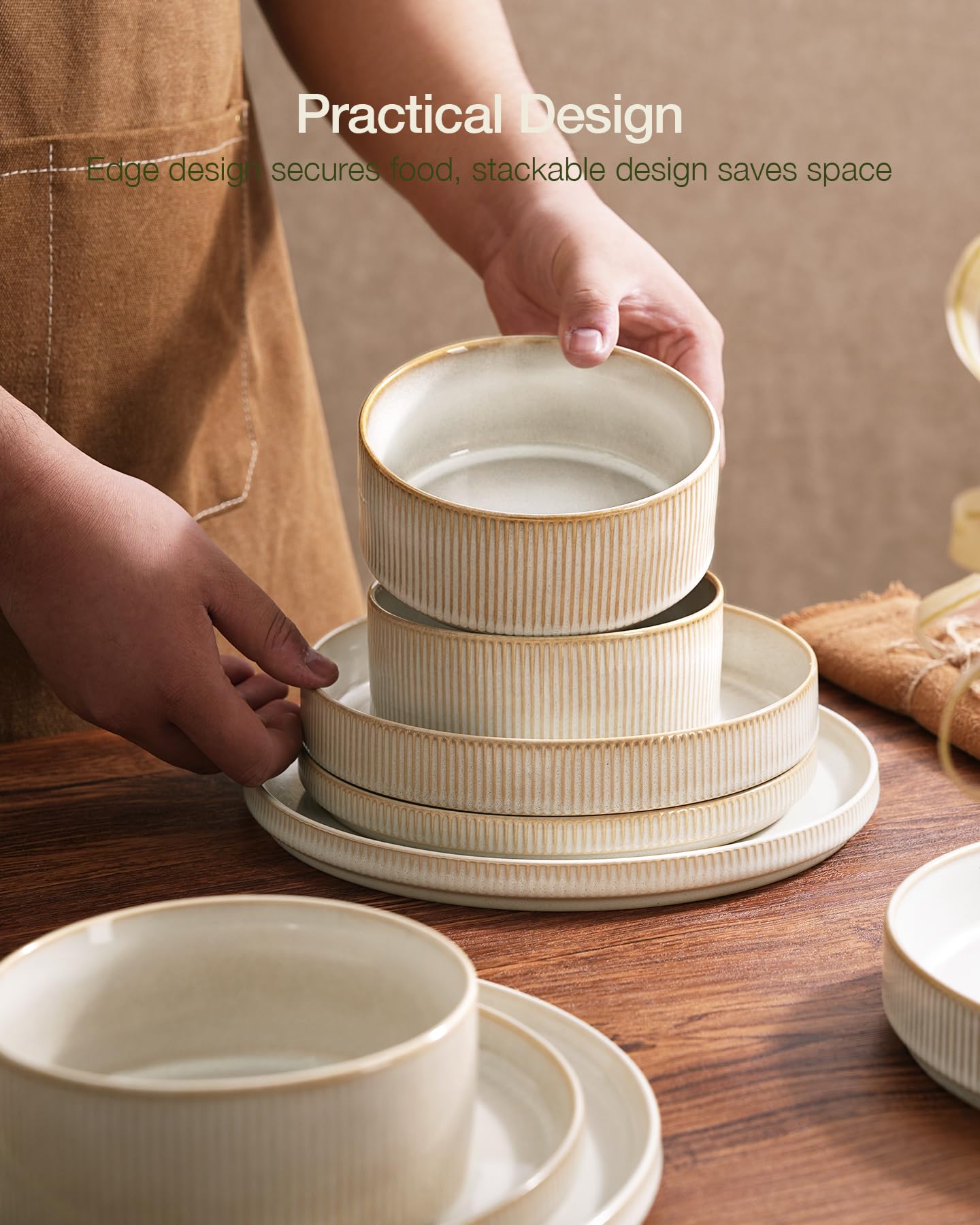 Famiware Star Dinnerware stack grooves-base for secure storage