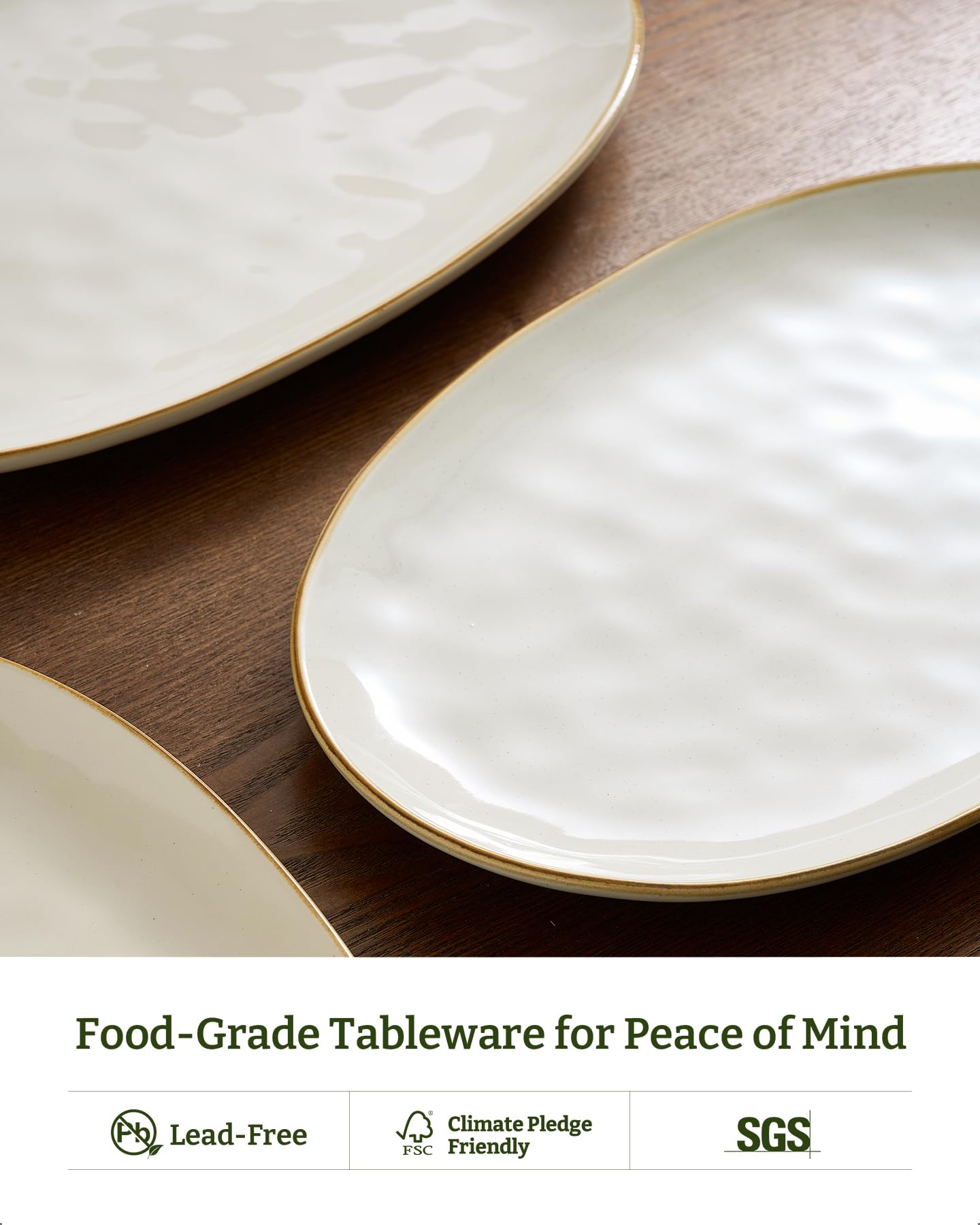 Famiware stoneware microwave-safe platter for quick reheats.