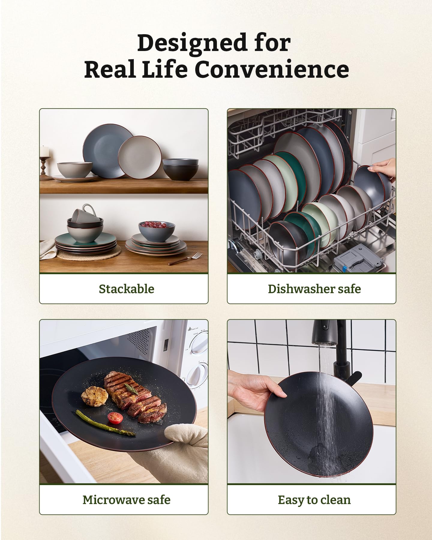 Famiware Venus set for four supports everyday meals and gatherings.