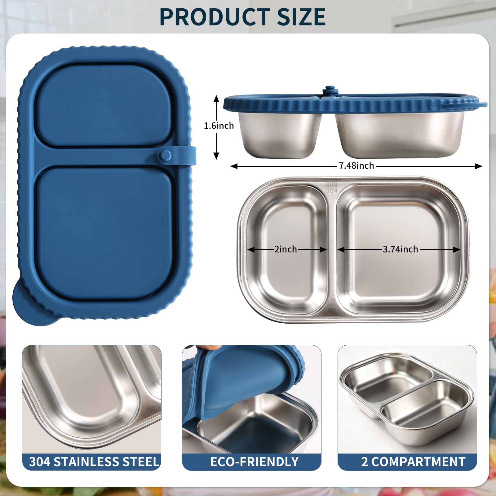FAMOR dual-compartment snack box with secure seal to prevent leaks