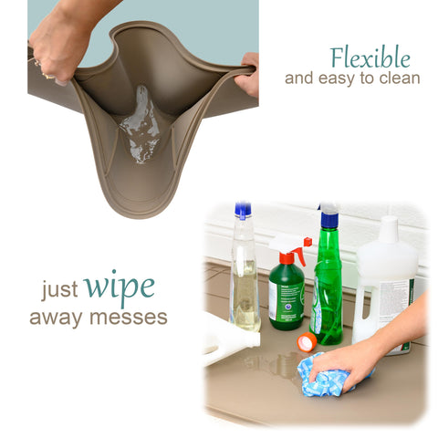 Famous Dino Under Sink Mat easy to wipe and keep clean.