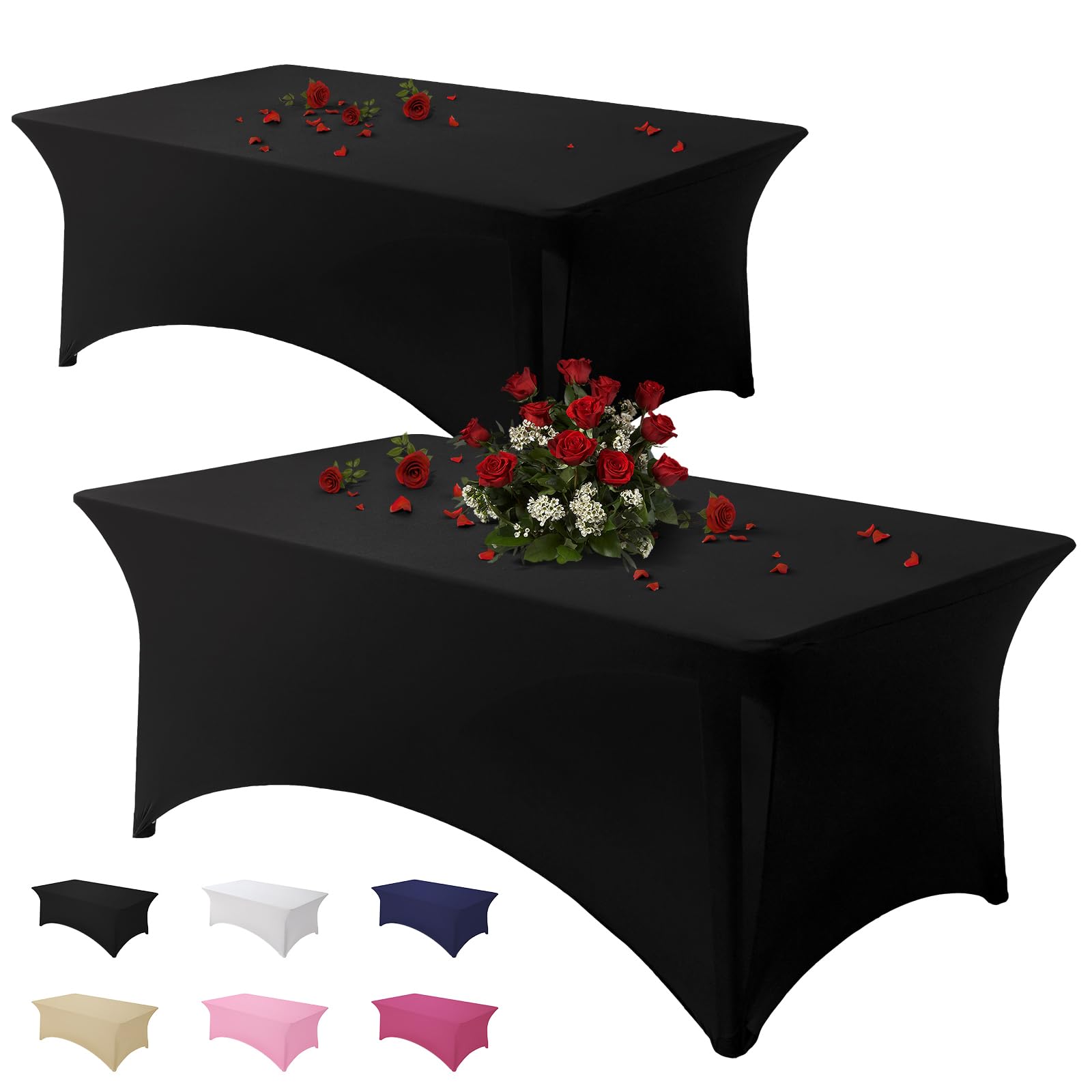Famstar tablecloth with elastic corner pockets for a secure, wrinkle-free 6ft fit.
