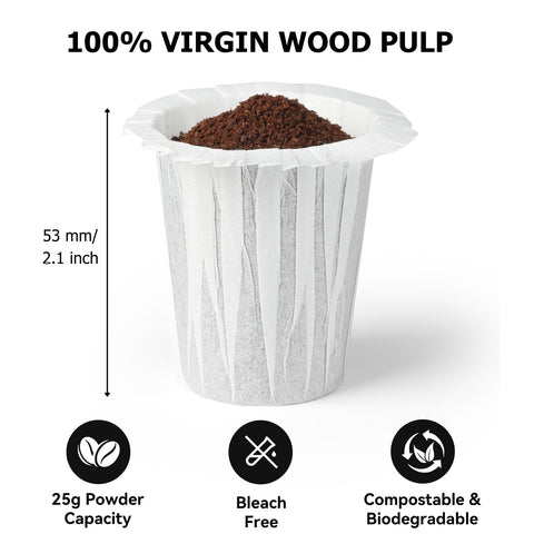 Fanativita filters in use with large reusable cup, smoother flavor.