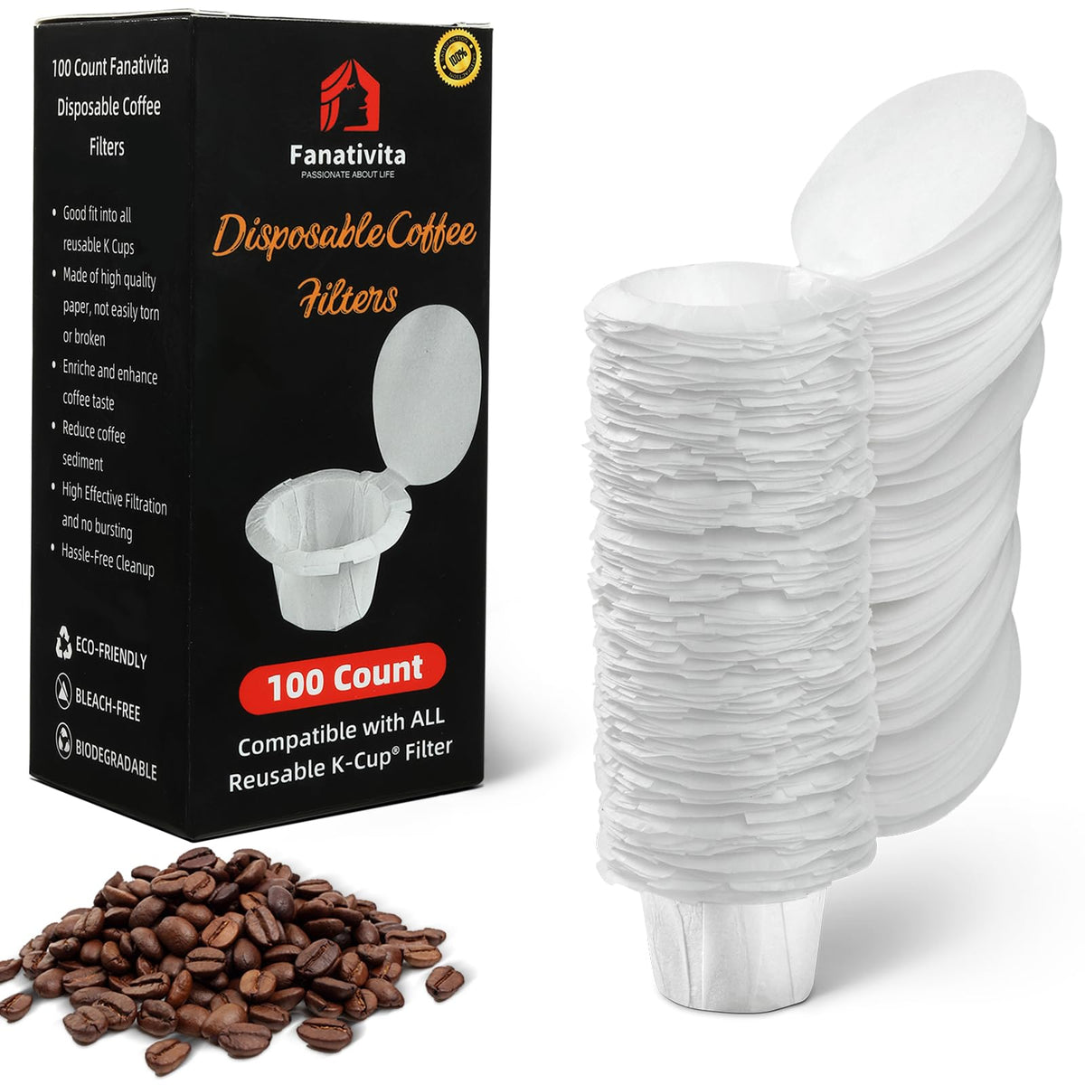 Fanativita Genius Lid K Cup filters for mess-free disposal.