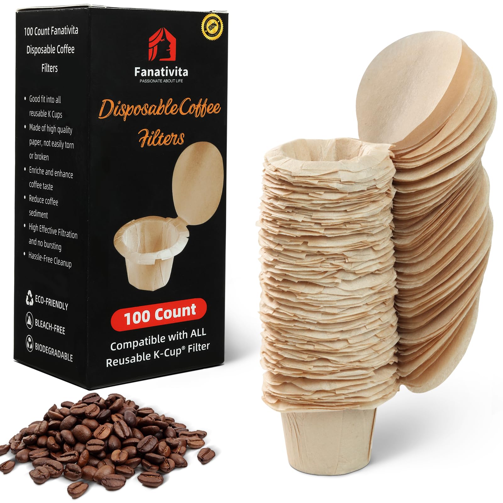 Fanativita K-Cup filters with Genius Lid for quick cleanup and less mess