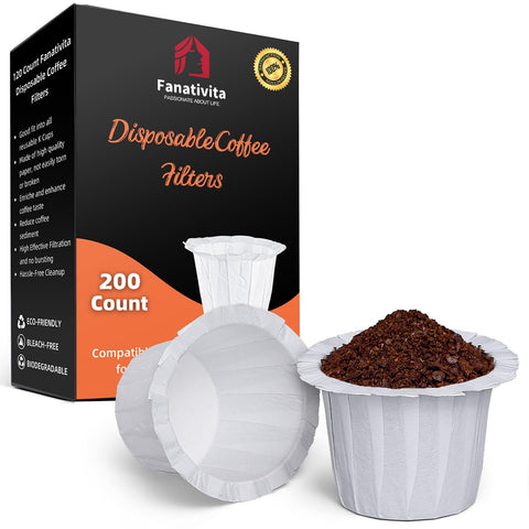 Fanativita K Cup disposable filters in white packaging for clean brewing.