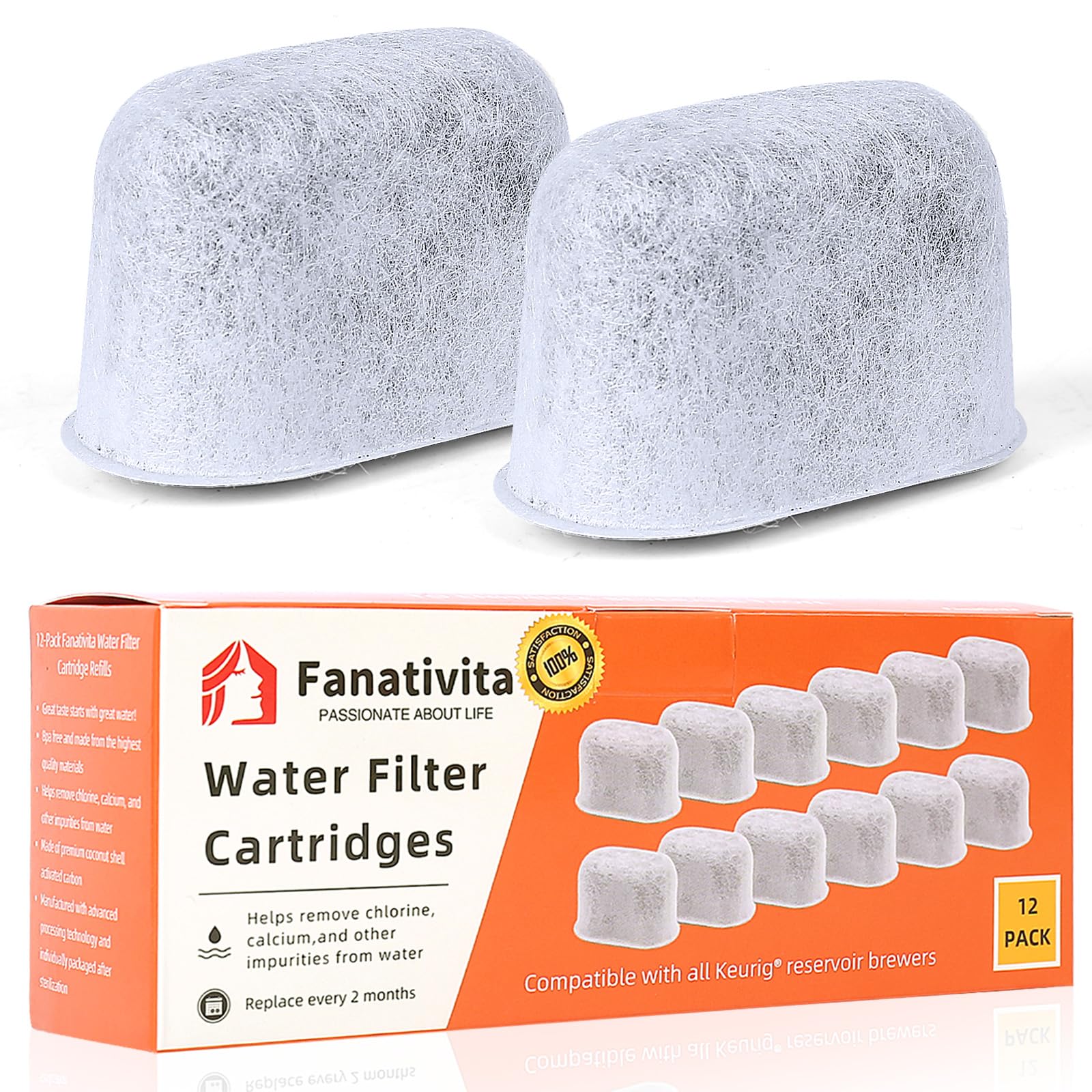 Fanativita Keurig filter 12-pack front view improves water quality for every brew