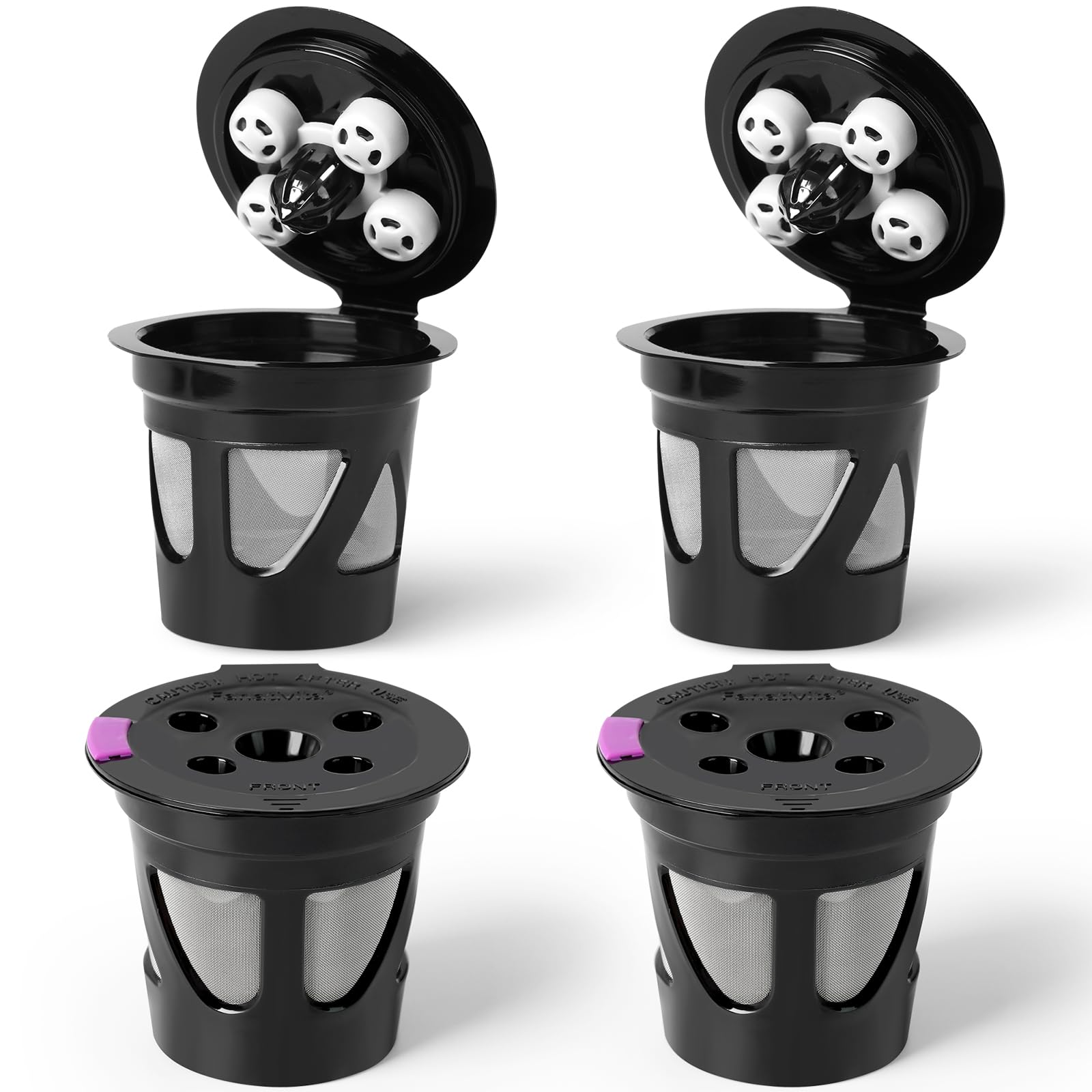 Fanativita reusable K cups with stainless steel mesh for durable, eco-friendly brewing.