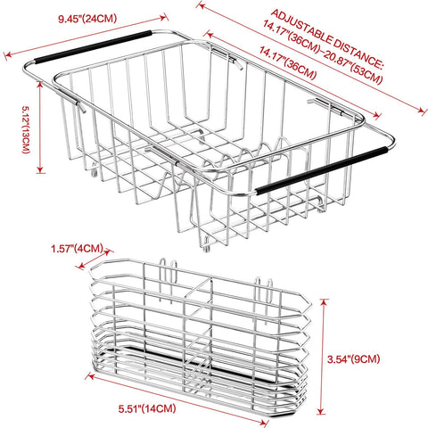 Fanbsy expandable dish rack in stainless steel fits many sink sizes