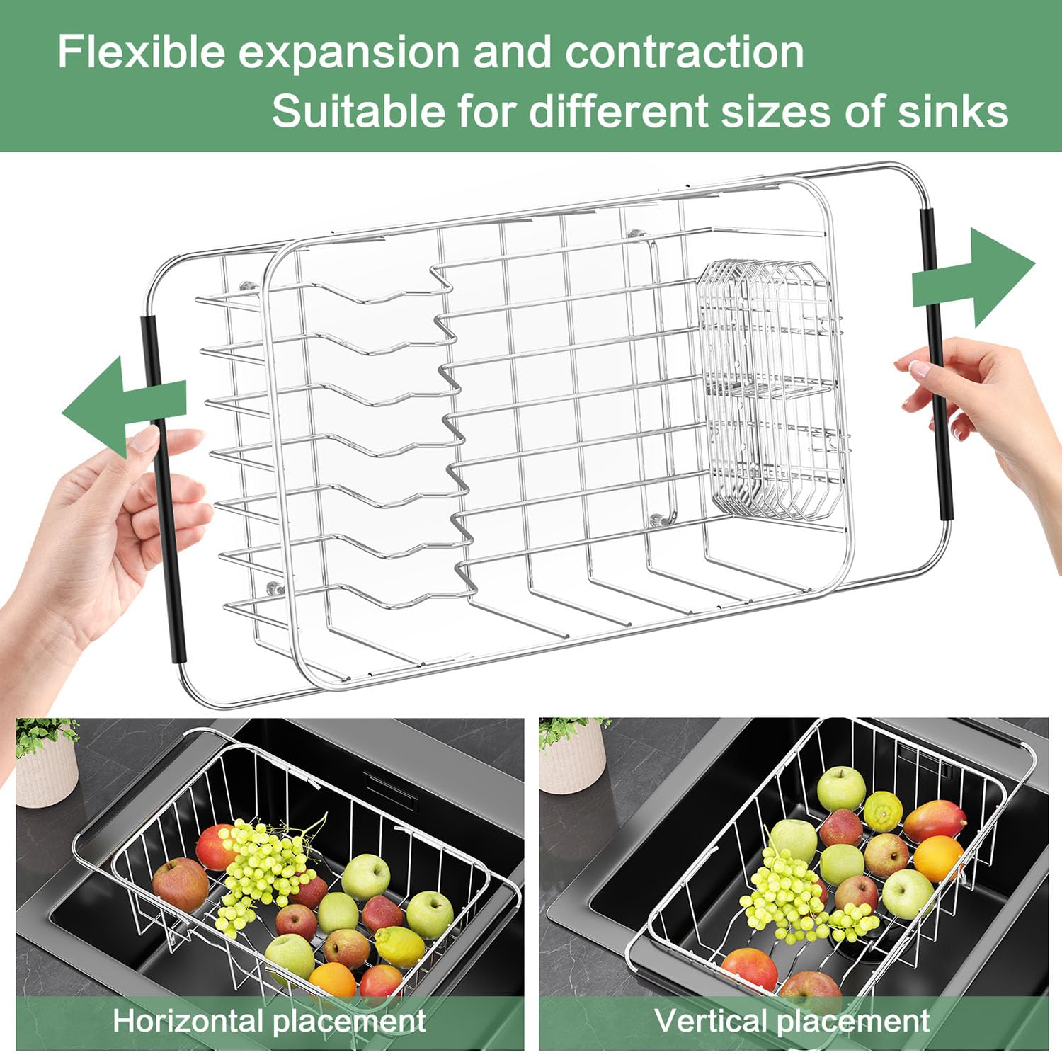 Fanbsy non-slip expandable arms adjust to different sink widths