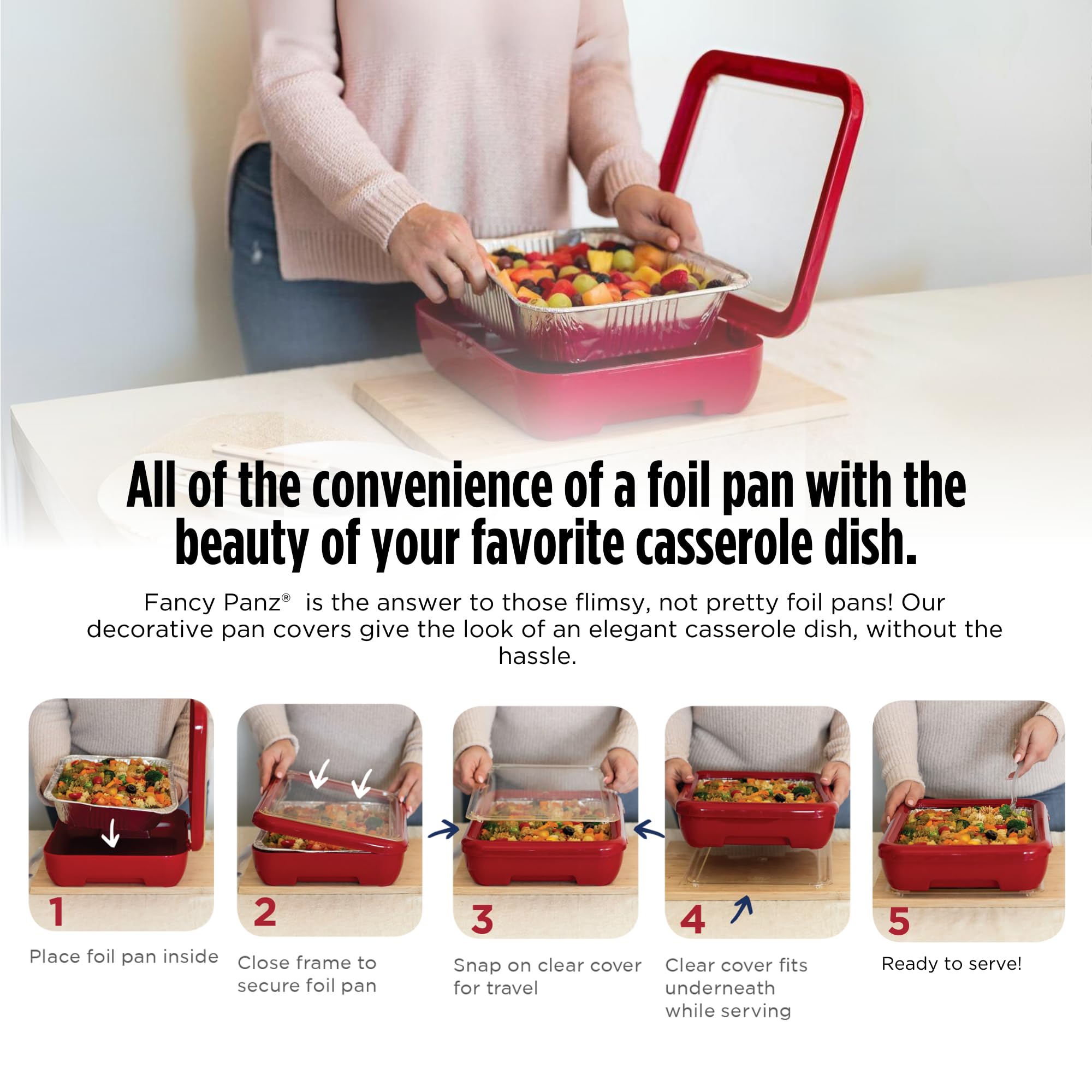 Fancy Panz clear lid on preserves freshness during serving