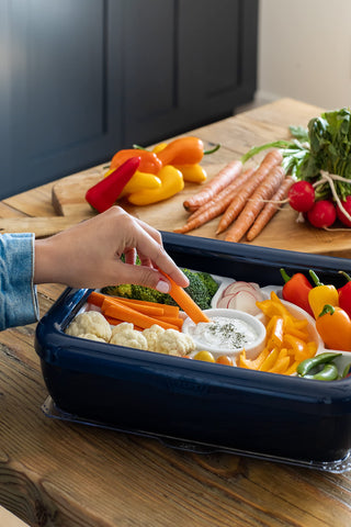 Top-rack dishwasher safe for quick cleanup after gatherings.