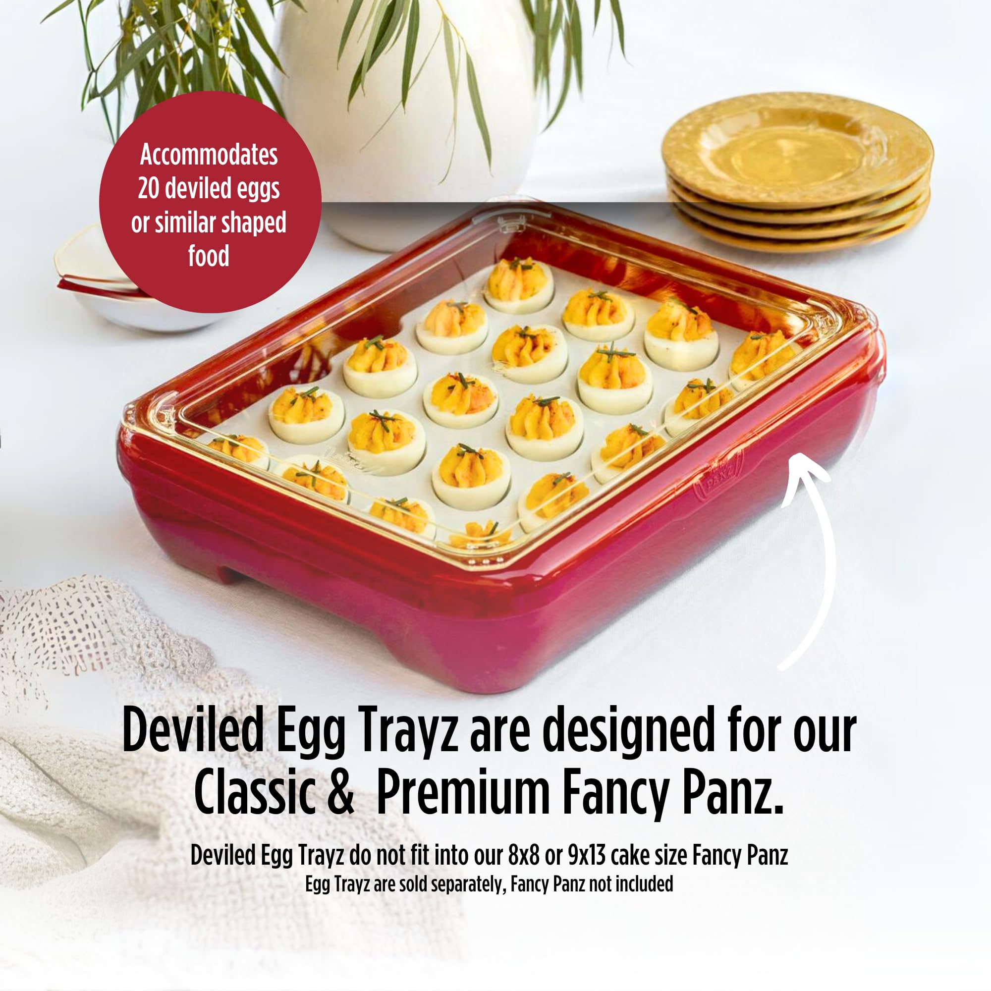 Fancy Panz gel-pack compatibility helps maintain temperature for party-ready eggs